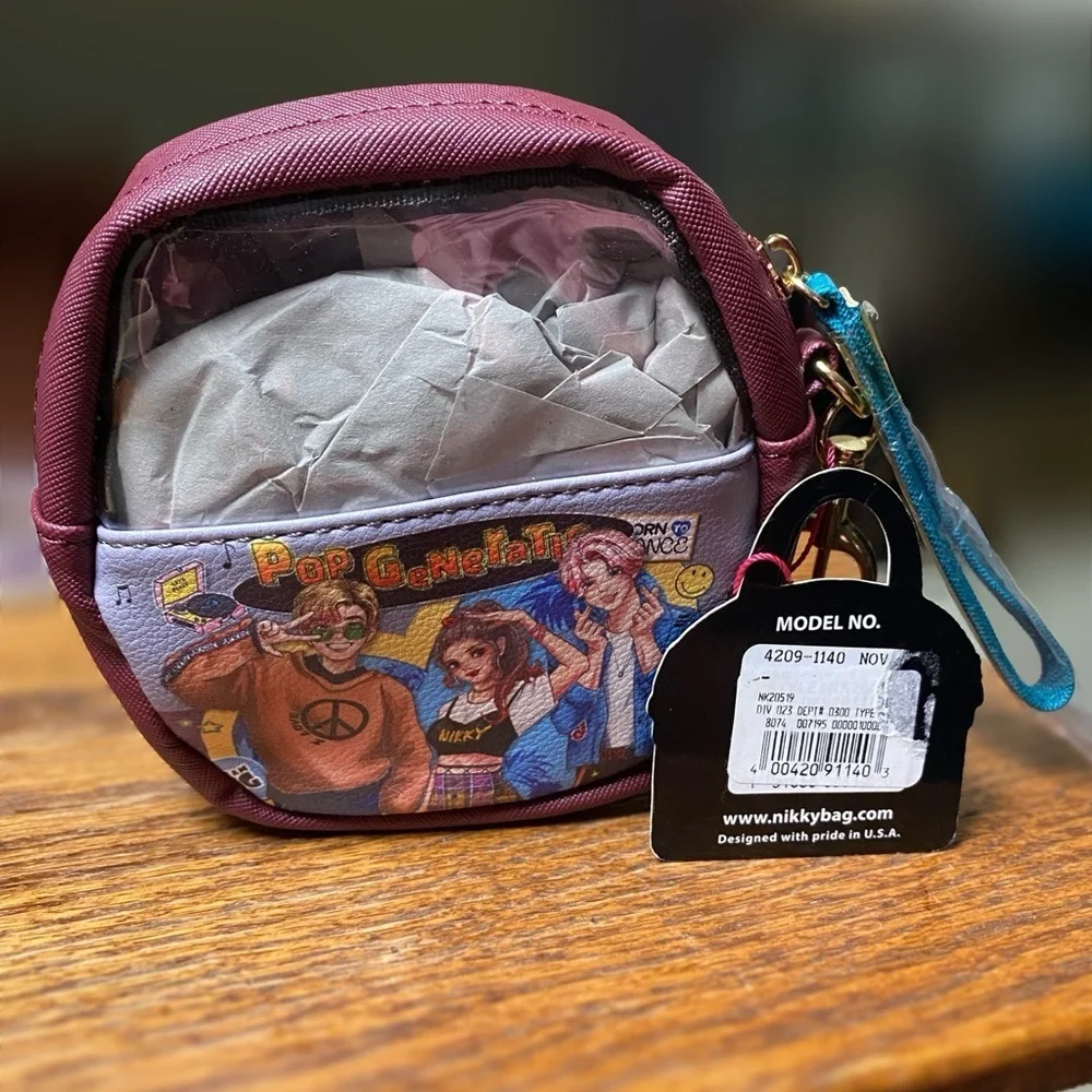 Nicole Lee Nikky Key/Card Holder Wristlet or bag clip feat. Pop Generation.